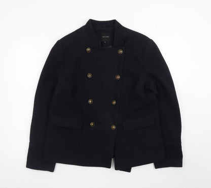 New Look Women's Black Wool Blend Military Jacket Size 16