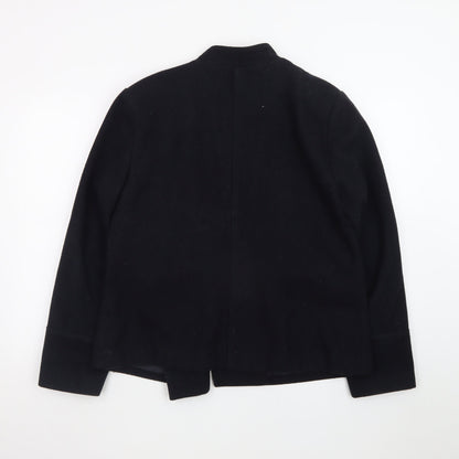 New Look Women's Black Wool Blend Military Jacket Size 16