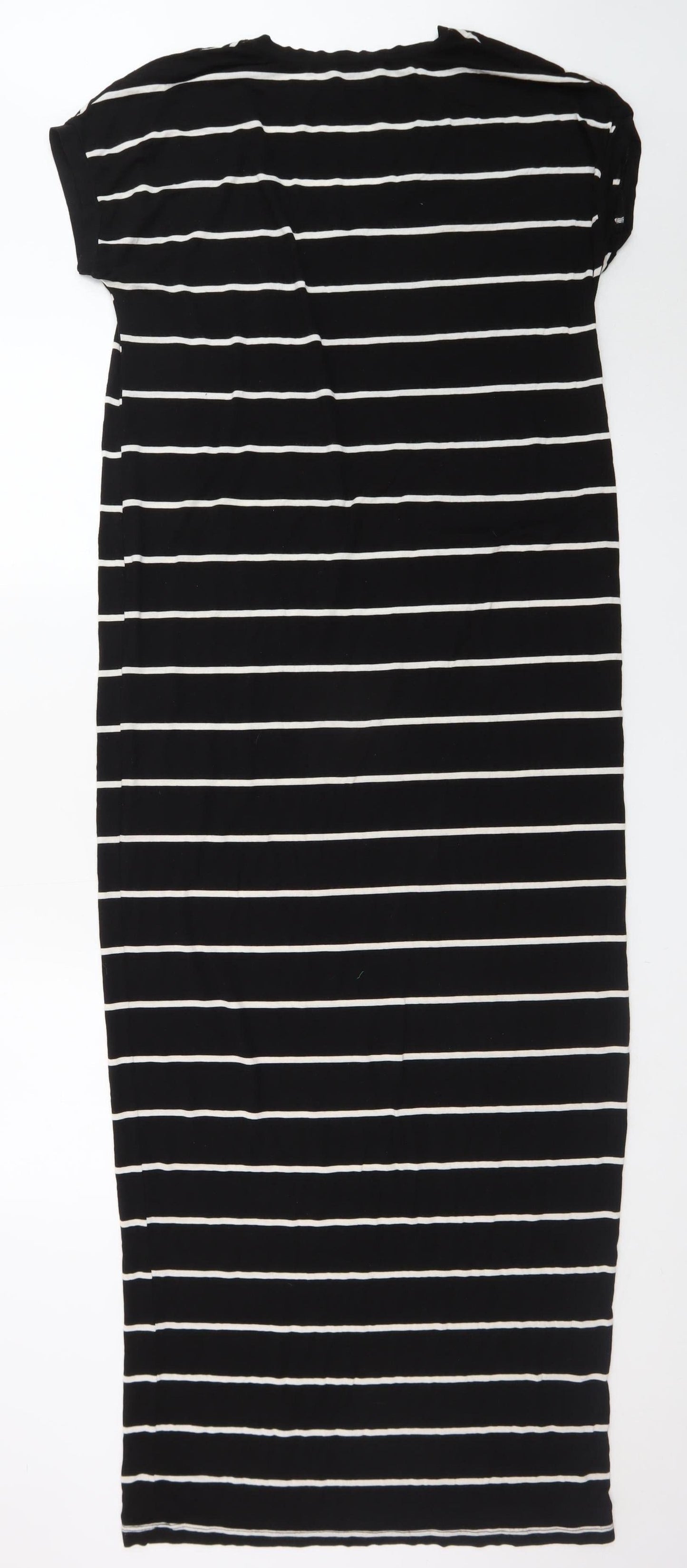 Zara Women’s Black Striped Midi T-Shirt Dress Size 12