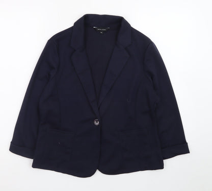 New Look Women's Blue Size 14 Regular Fit Blazer Jacket