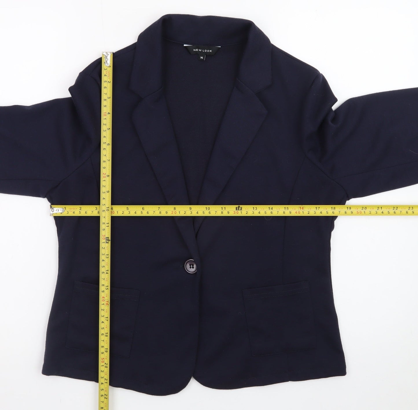 New Look Women's Blue Size 14 Regular Fit Blazer Jacket