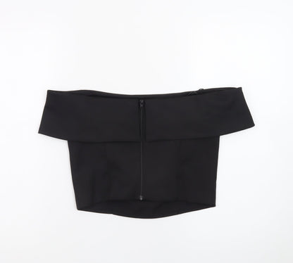 Coast Womens Black Off Shoulder Cropped Blouse UK 10
