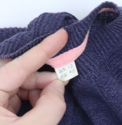 White Stuff Women's Purple Cardigan UK 12 Button Front Knitwear