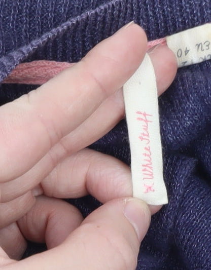 White Stuff Women's Purple Cardigan UK 12 Button Front Knitwear