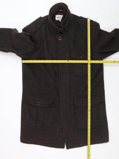 Rocha John Rocha Men Brown Wool Military Style Coat Size M