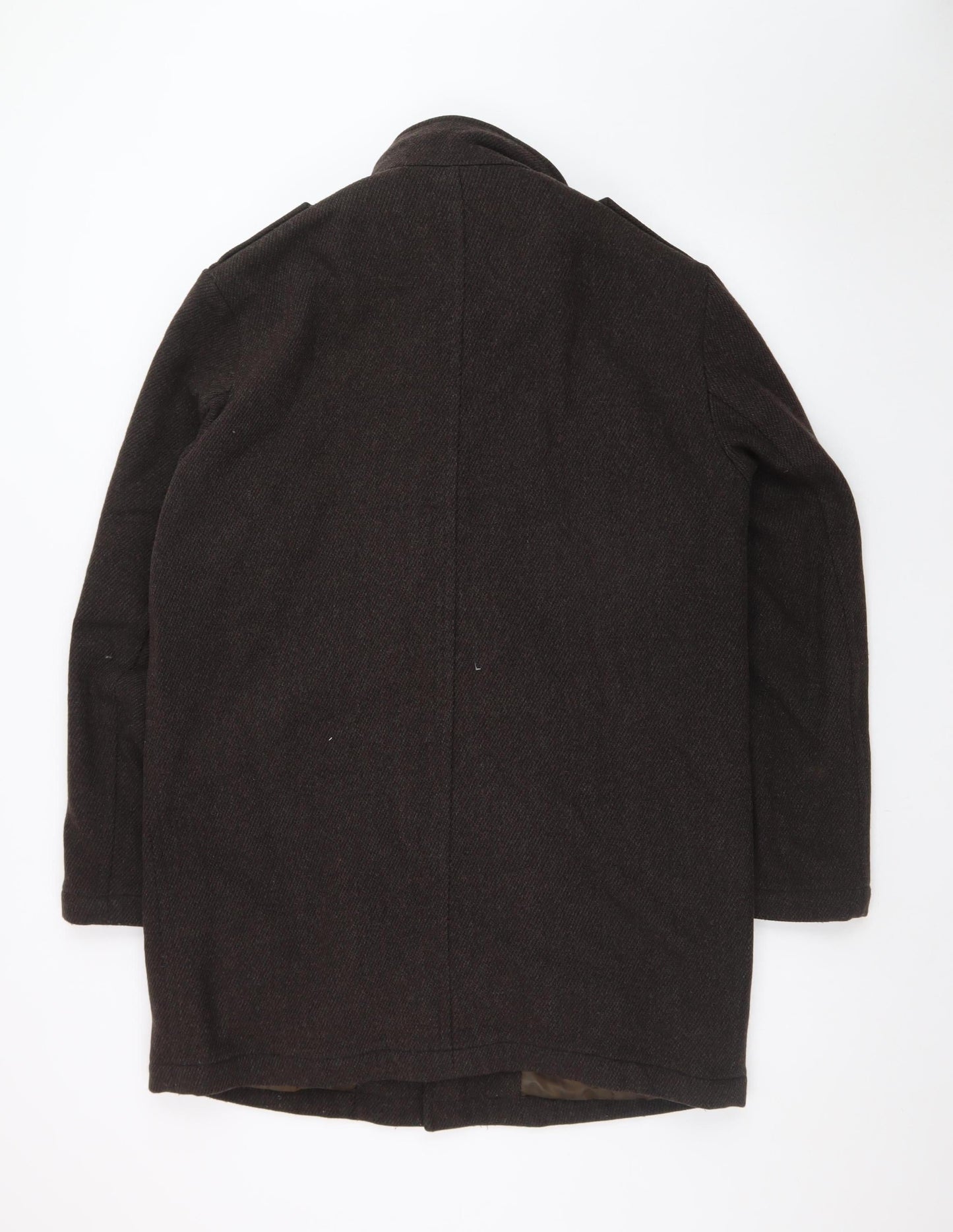 Rocha John Rocha Men Brown Wool Military Style Coat Size M
