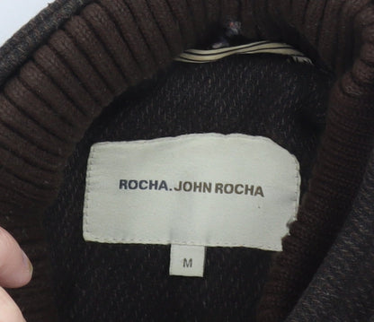Rocha John Rocha Men Brown Wool Military Style Coat Size M