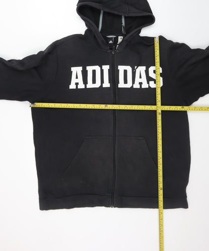Adidas Mens Black XL Full Zip Hoodie Sports Fleece Sweatshirt