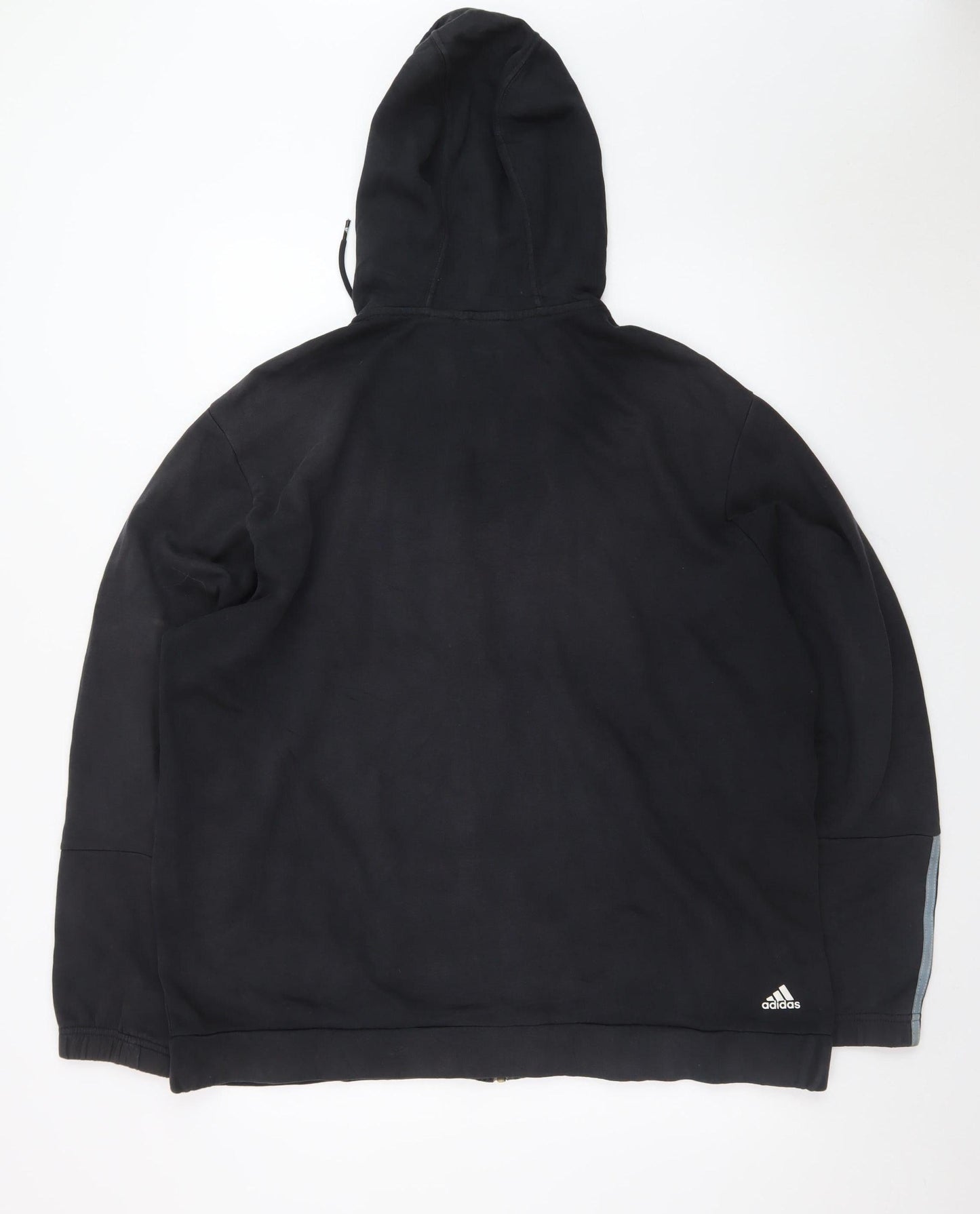 Adidas Mens Black XL Full Zip Hoodie Sports Fleece Sweatshirt