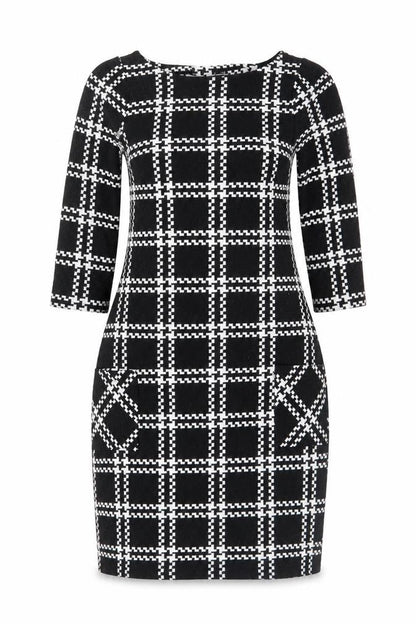 New Look Women Black Check Bodycon Dress Size 6