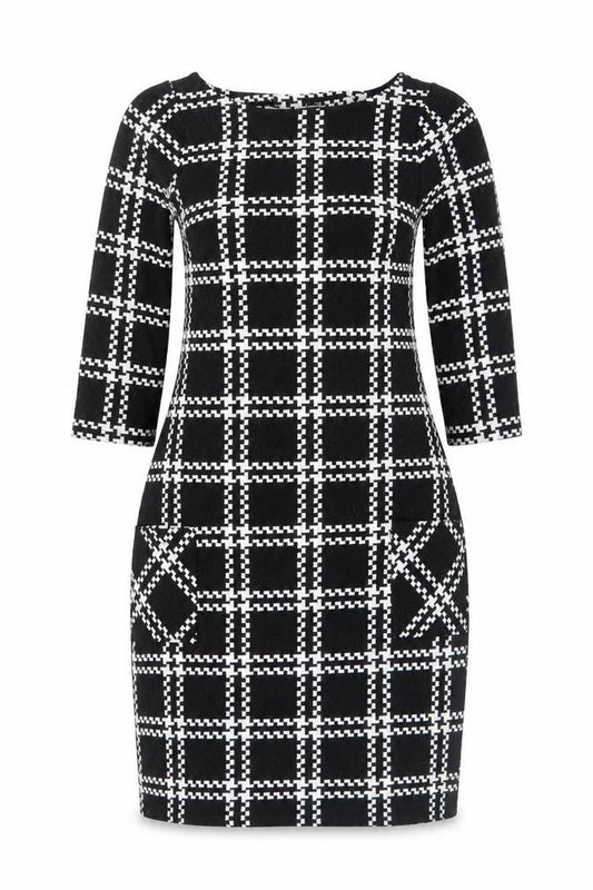 New Look Women Black Check Bodycon Dress Size 6