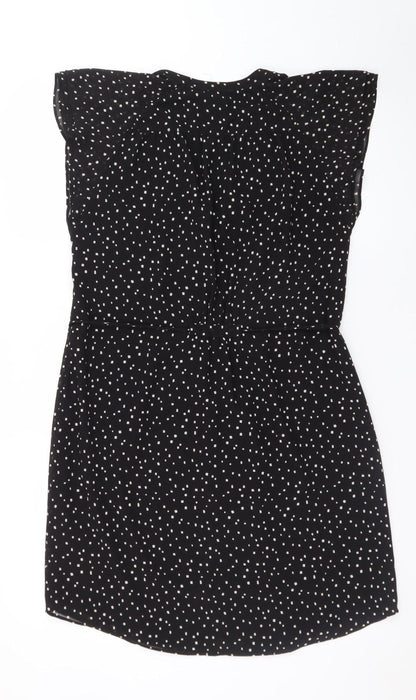H&M Women's Black Polka Dot Shift Dress Size 8 Short Length