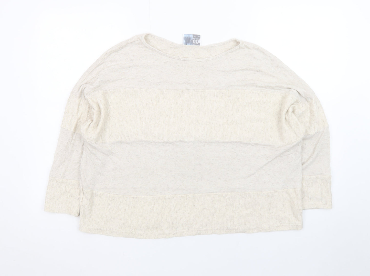 Onelife Women’s Beige Cotton Relaxed Fit Long Sleeve Top S