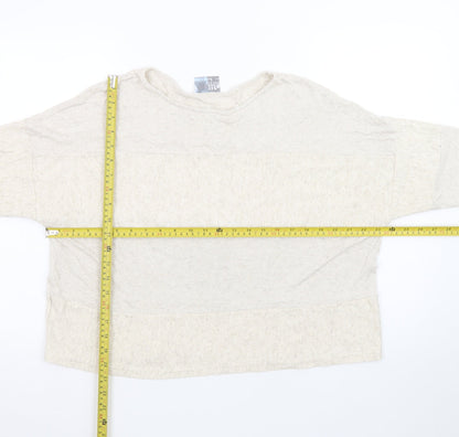 Onelife Women’s Beige Cotton Relaxed Fit Long Sleeve Top S