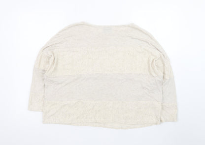 Onelife Women’s Beige Cotton Relaxed Fit Long Sleeve Top S