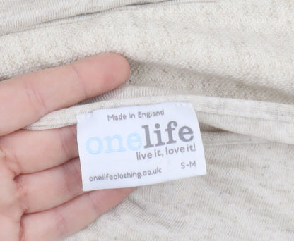 Onelife Women’s Beige Cotton Relaxed Fit Long Sleeve Top S