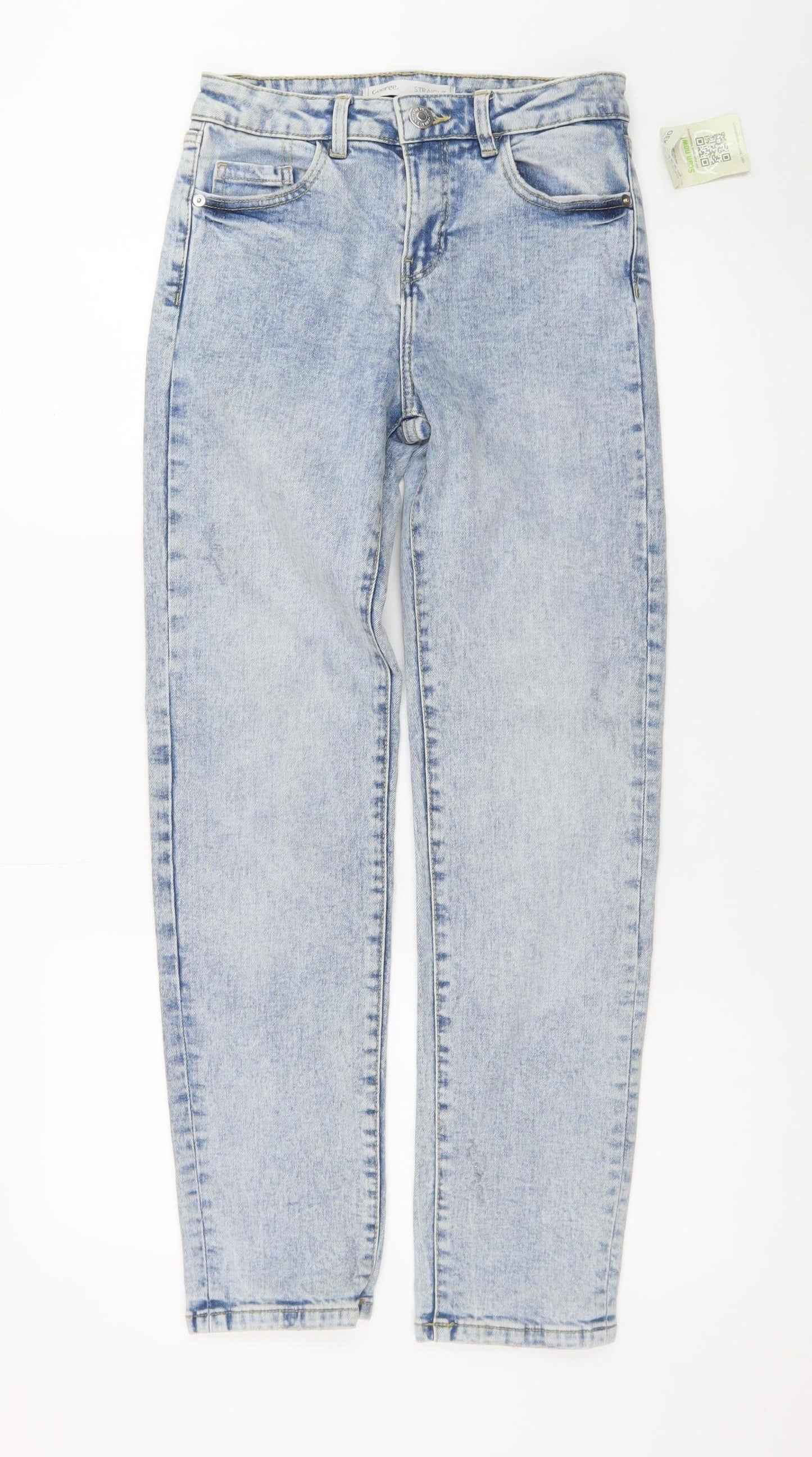 George Women’s Blue Acid Wash High Rise Mom Jeans Size 10