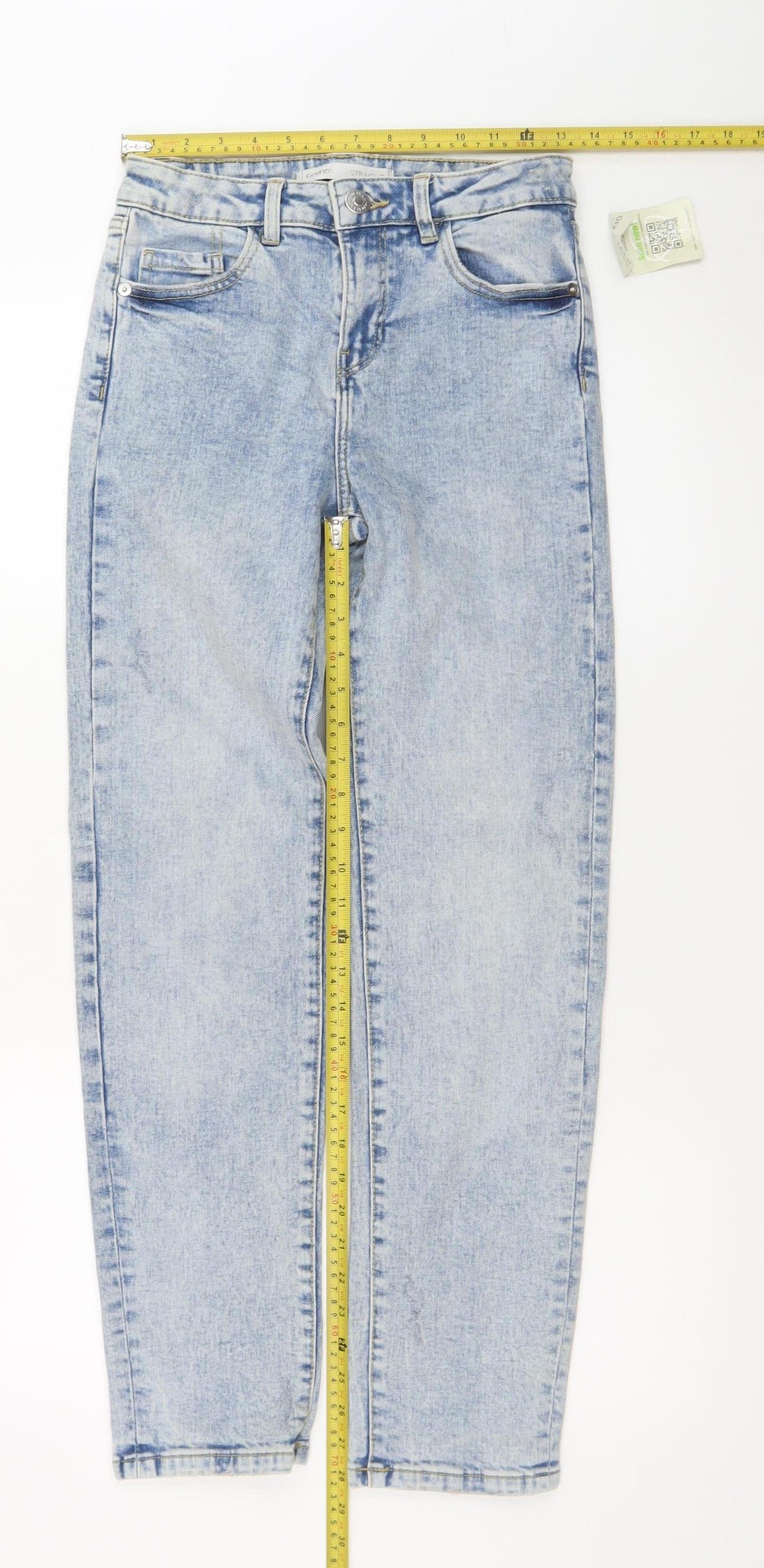 George Women’s Blue Acid Wash High Rise Mom Jeans Size 10