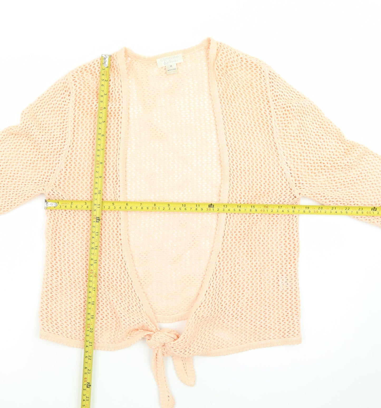 Christopher & Banks Women's Pink Knit Tie Front Cardigan M