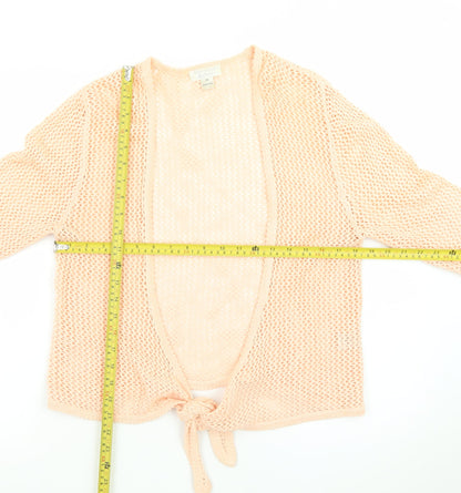 Christopher & Banks Women's Pink Knit Tie Front Cardigan M