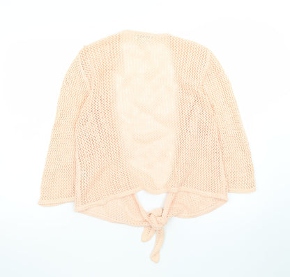 Christopher & Banks Women's Pink Knit Tie Front Cardigan M