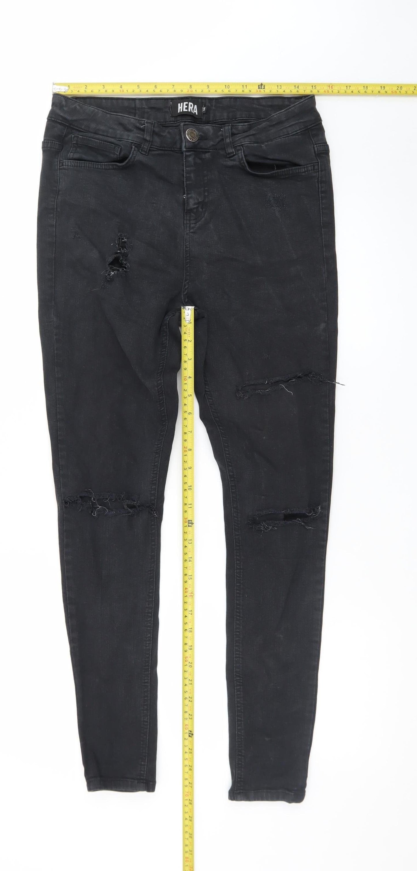 Hera Women's Black Distressed Skinny Jeans Size 32R