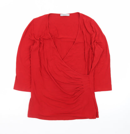 Marks and Spencer Women’s Red Wrap Jersey Blouse UK 14