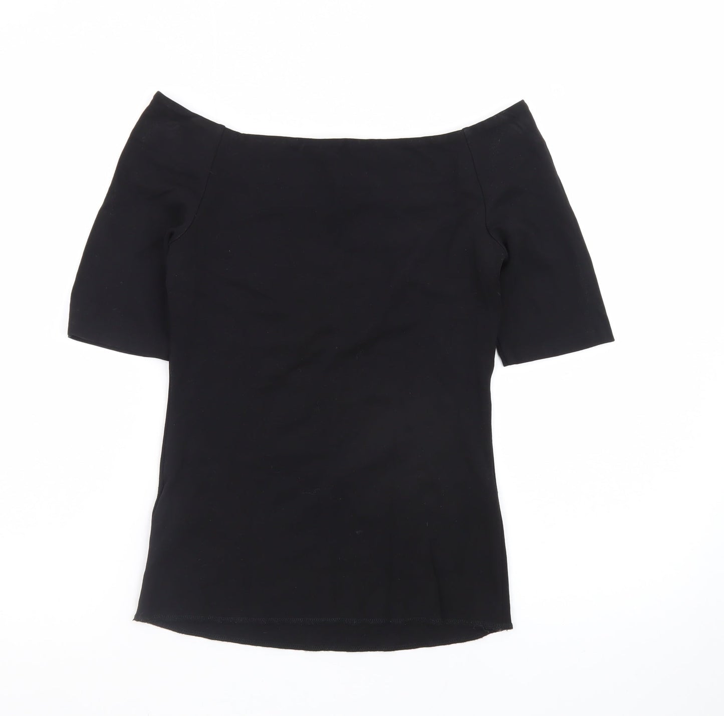 Boden Women's Black Off Shoulder Stretch Cotton Blouse UK 8