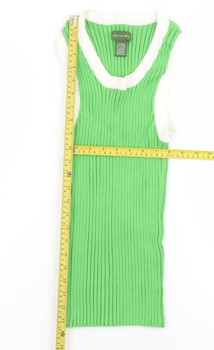 Mountain Lake Women Green Knit Sleeveless Tank Top Size L