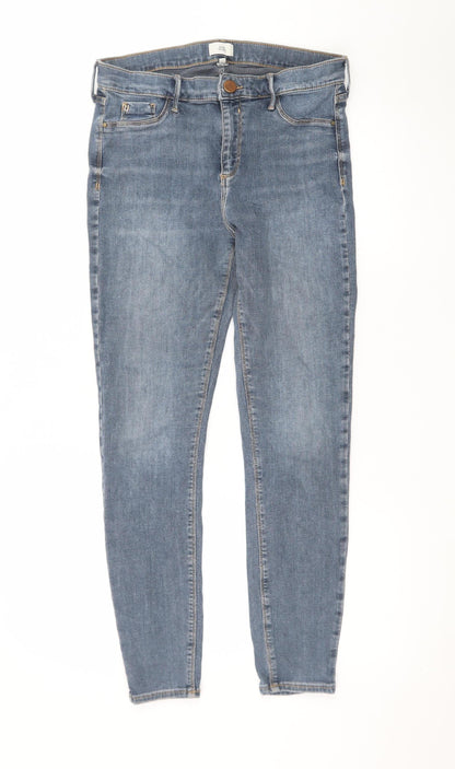 River Island Women Blue Skinny Jeans Size 14 Mid Rise Denim