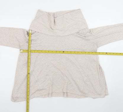 Apricot Womens Beige Cowl Neck Pullover Jumper UK 14