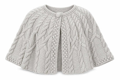 Marks & Spencer Women’s Grey Chunky-Knit Cape Jumper Size 16