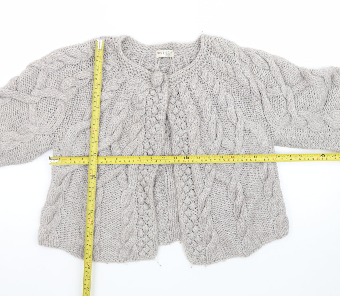 Marks and Spencer Women’s Grey Chunky-Knit Cape Jumper Size 16