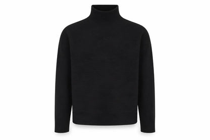 AllSaints Men's Black XS Roll Neck Ribbed Knit Pullover Jumper
