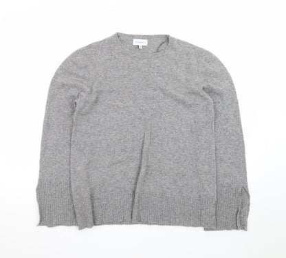 Bianco & Blu Womens Grey Wool Blend Crew Neck Pullover Jumper M