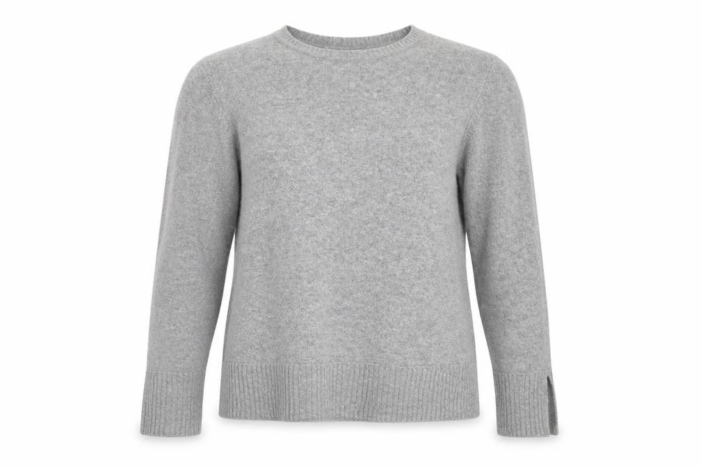 Bianco & Blu Womens Grey Wool Blend Crew Neck Pullover Jumper M