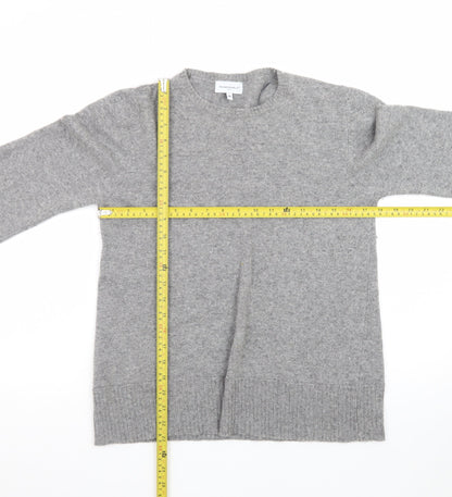 Bianco & Blu Womens Grey Wool Blend Crew Neck Pullover Jumper M