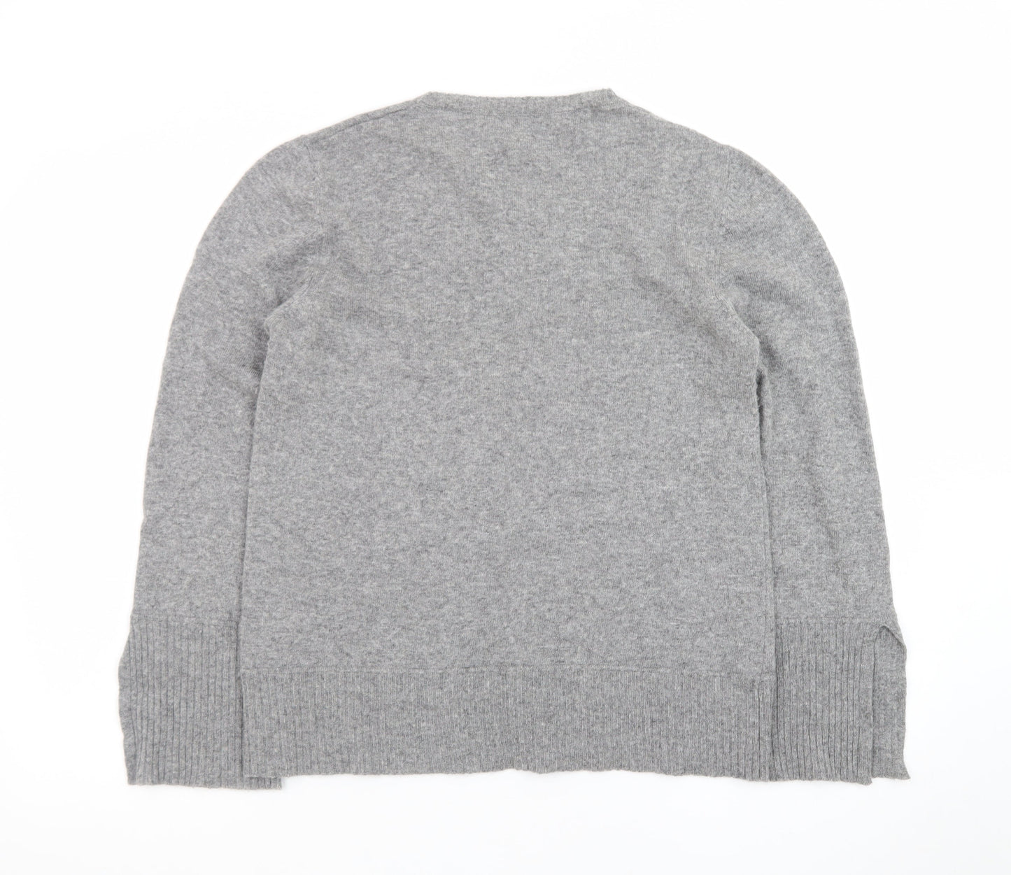 Bianco & Blu Womens Grey Wool Blend Crew Neck Pullover Jumper M