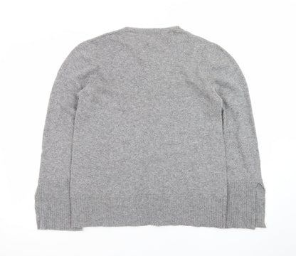 Bianco & Blu Womens Grey Wool Blend Crew Neck Pullover Jumper M