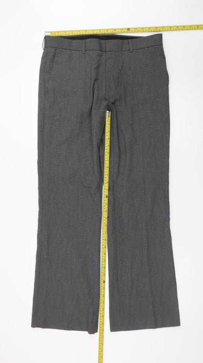 Topman Men's Grey Slim Fit Dress Pants 34R Formal Trousers