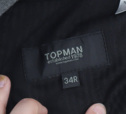 Topman Men's Grey Slim Fit Dress Pants 34R Formal Trousers
