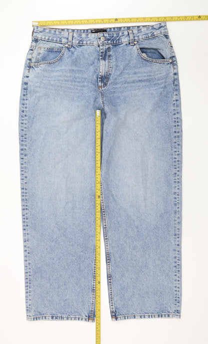 ASOS DESIGN Women's Blue Straight Leg Jeans Size 14 Regular Denim