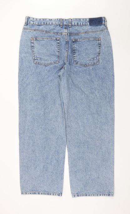 ASOS DESIGN Women's Blue Straight Leg Jeans Size 14 Regular Denim
