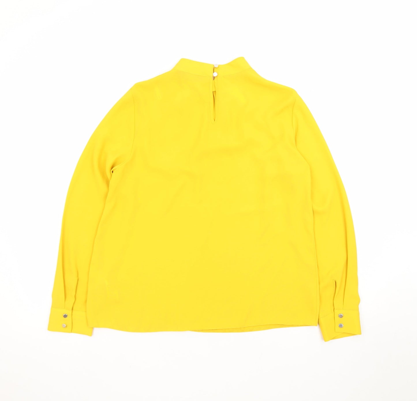 Dorothy Perkins Women Yellow Long Sleeve High Neck Blouse UK 10