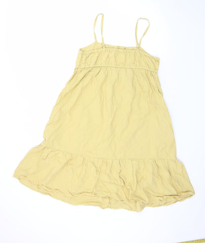 Uniqlo Women Yellow Cotton Sleeveless Slip Dress Size L