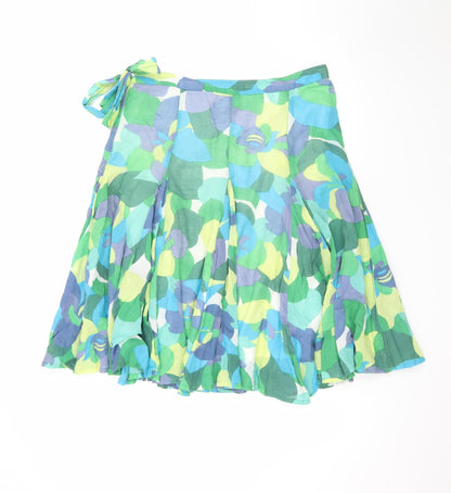 Monsoon Women's Multicoloured Floral A-Line Wrap Skirt Size 12