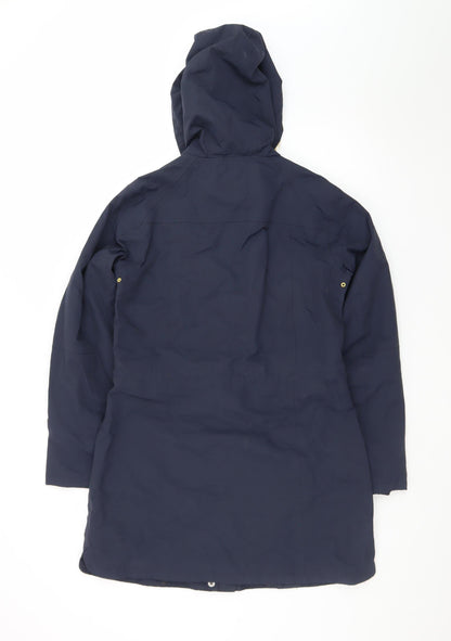 Marks and Spencer Women's Blue Hooded Waterproof Rain Coat Size 10