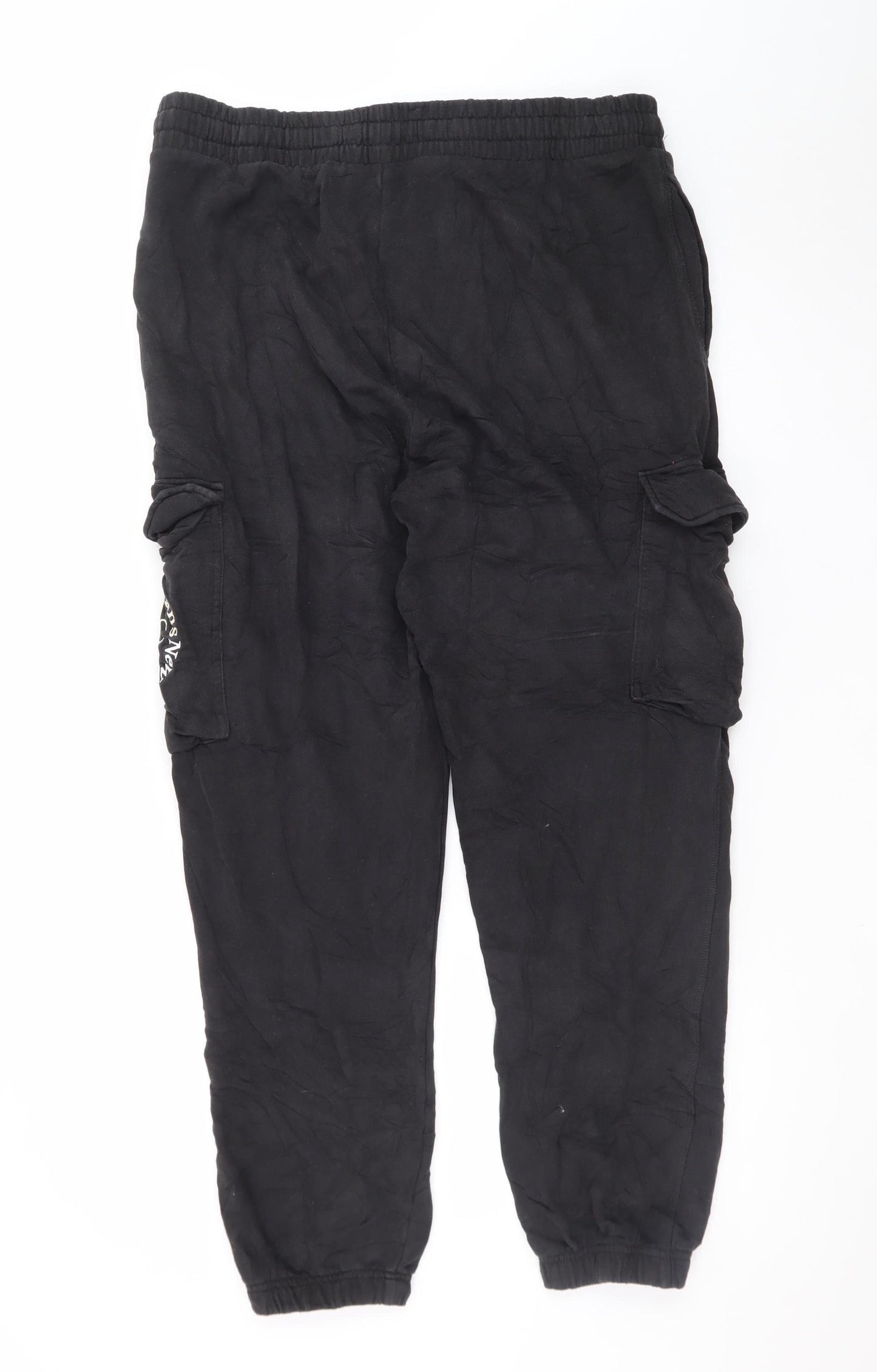 Tommy Jeans Men's Black Cargo Jogger Trousers Size L Cotton Blend