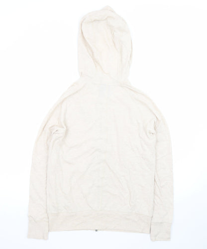 Nike Womens Beige Full Zip Hoodie Medium Organic Cotton Blend