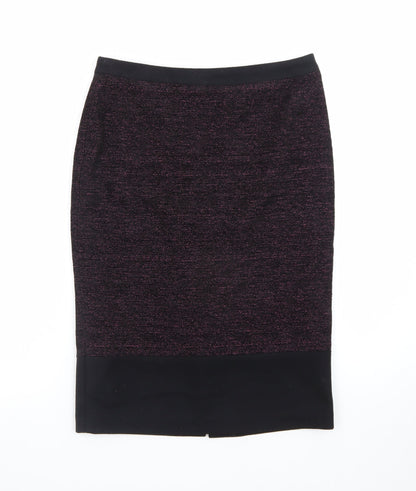 Ella by Viyella Women's Purple Pencil Skirt S Wool Blend Knee Length